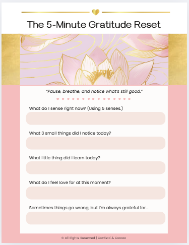 5 minute gratitude reset workpage