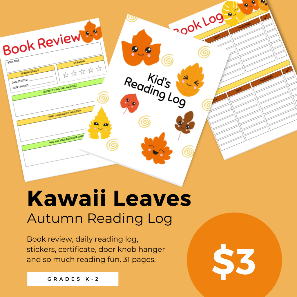 Kawaii Leaves autumn reading log