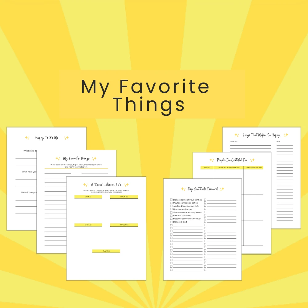My Favorite Things Gratitude Journal Pages