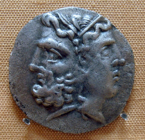 Roman coin of Janus in the Numismatic Museum of Athens