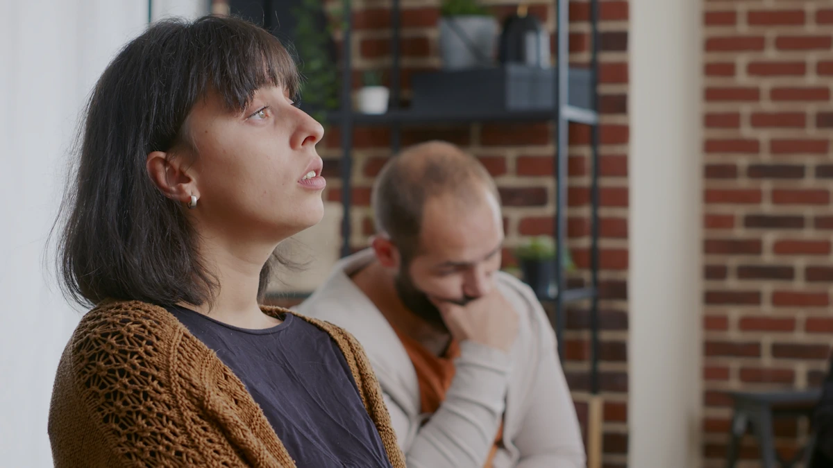 a complaining woman making husband sad
