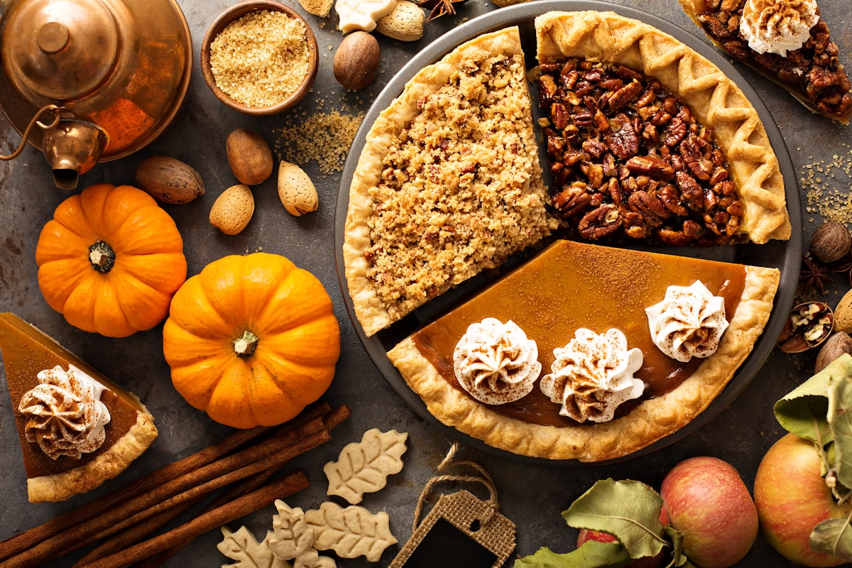autumn pies pumpkin apple pecan