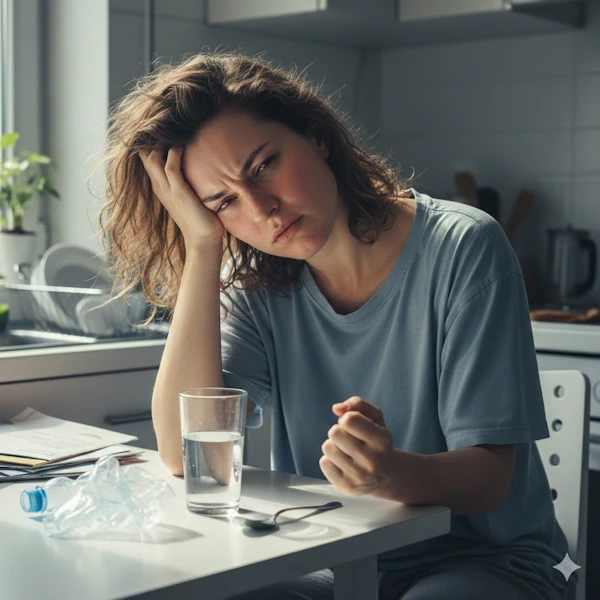 dehydration affecting woman's mood.