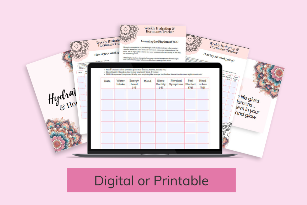 digital or printable hydration and hormones tracker