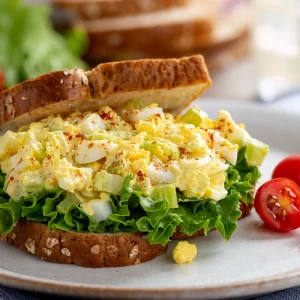egg salad sandwich with the best dressing
