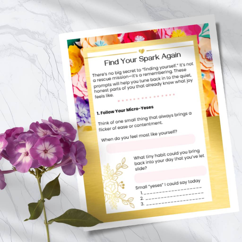 find your spark again mini workbook