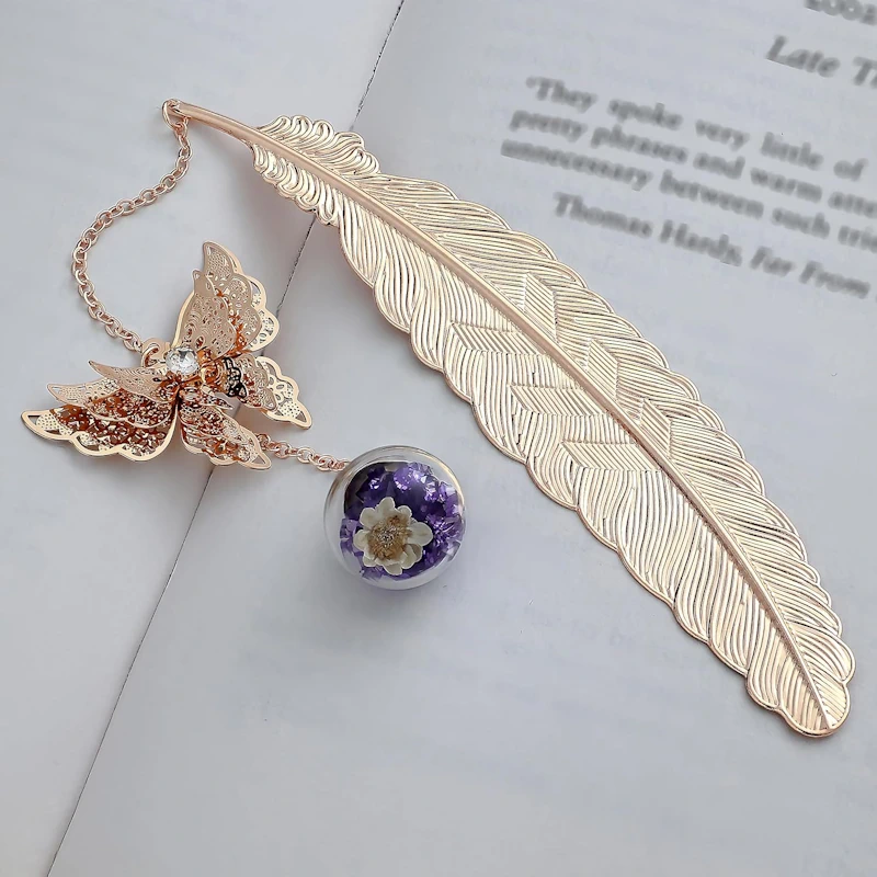 gold feather bookmark