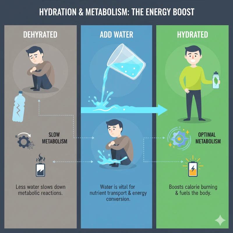infographic on water and metabolism