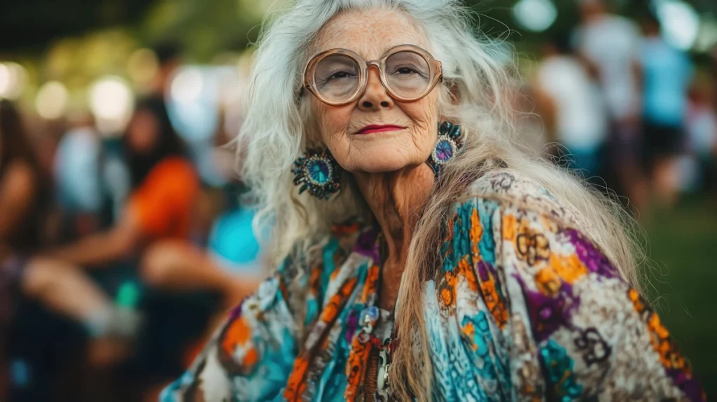 older woman comfortable being herself