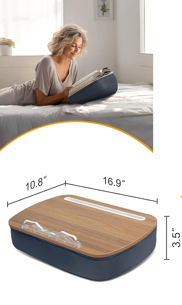 pillow lap desk for reading or laptop