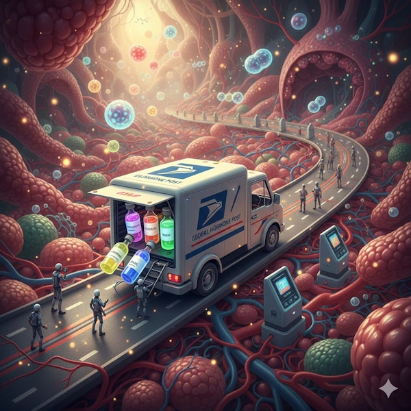 postal truck delivering hormones inside woman's body quote by sara gottfried