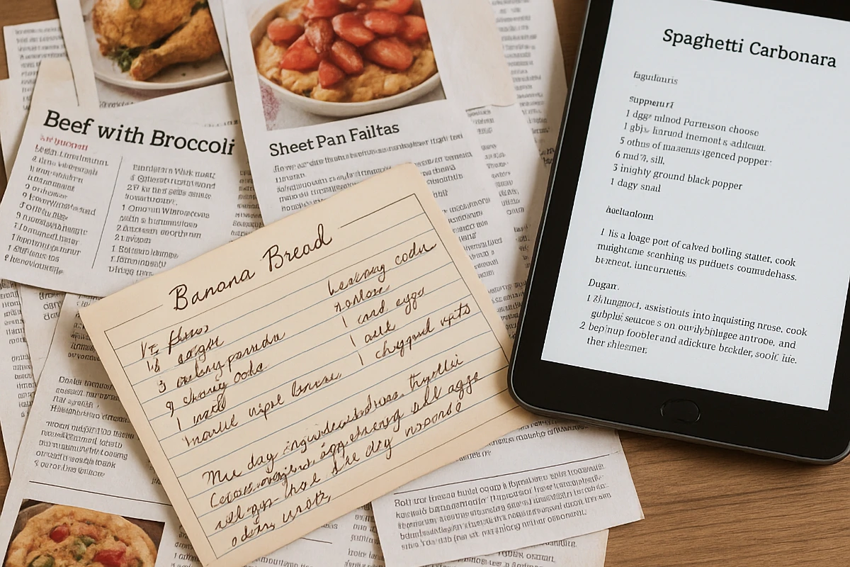 recipe book binder collect and sort checklist