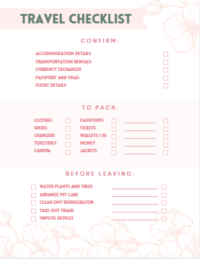 travel checklist