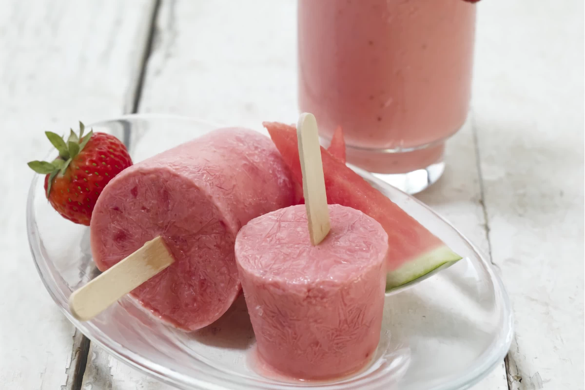 watermelon strawberry popsicle